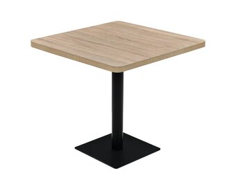 vidaXL Bistrotafel 80x80cm - Eikenkleur MDF/Staal - 55% Korting!