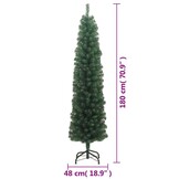 VidaXL Smalle Kunstkerstboom 180cm PVC Groen | 53% Korting | ONGEBRUIKT!
