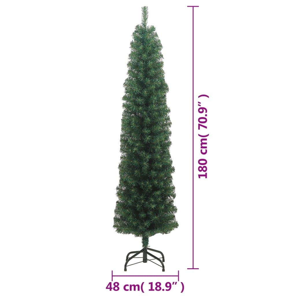 VidaXL Smalle Kunstkerstboom 180cm PVC Groen | 53% Korting | ONGEBRUIKT!