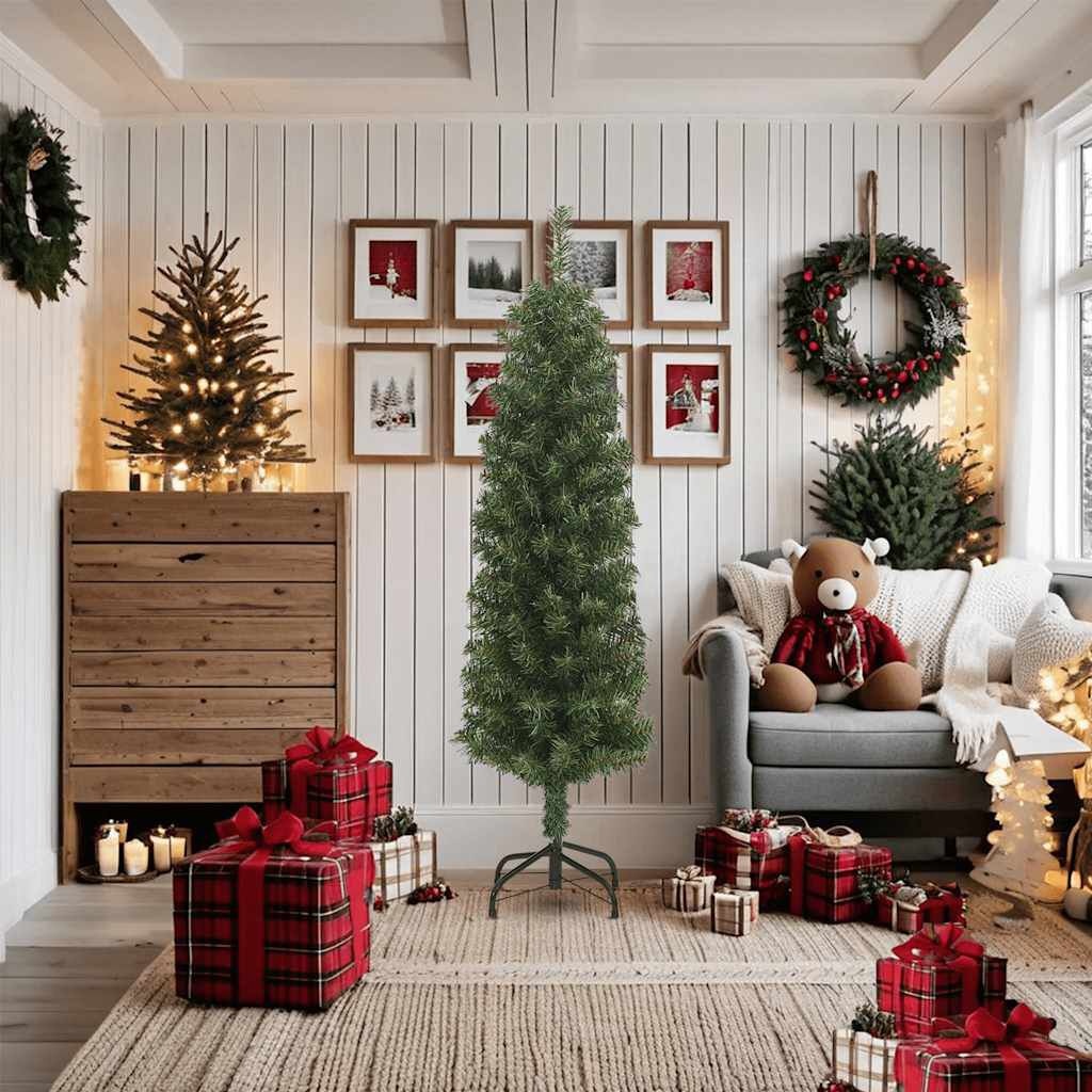 VidaXL Smalle Kunstkerstboom 180cm PVC Groen | 53% Korting | ONGEBRUIKT!