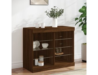 vidaXL Dressoir Bruin Eiken met LED - 83% Korting! Slechts 1 Stuk!