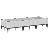 VidaXL Plantenbak met pinnen - 40% Korting! - Polypropeen Wit 125x40x28,5cm