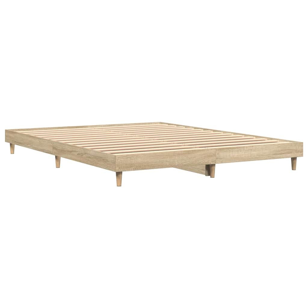 vidaXL Bedframe Sonoma Eikenhout 140x200 cm | 55% Korting | Retourdeal!