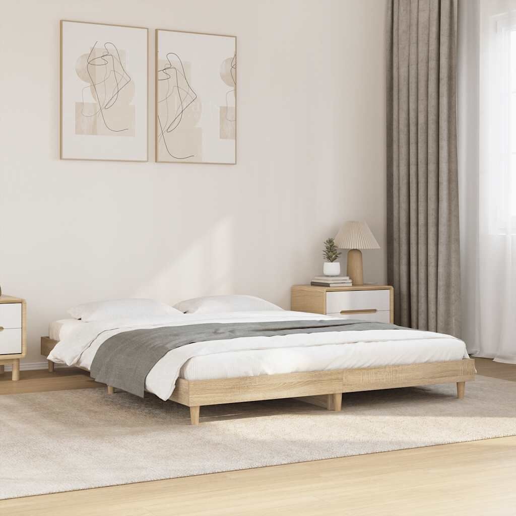 vidaXL Bedframe Sonoma Eikenhout 140x200 cm | 55% Korting | Retourdeal!