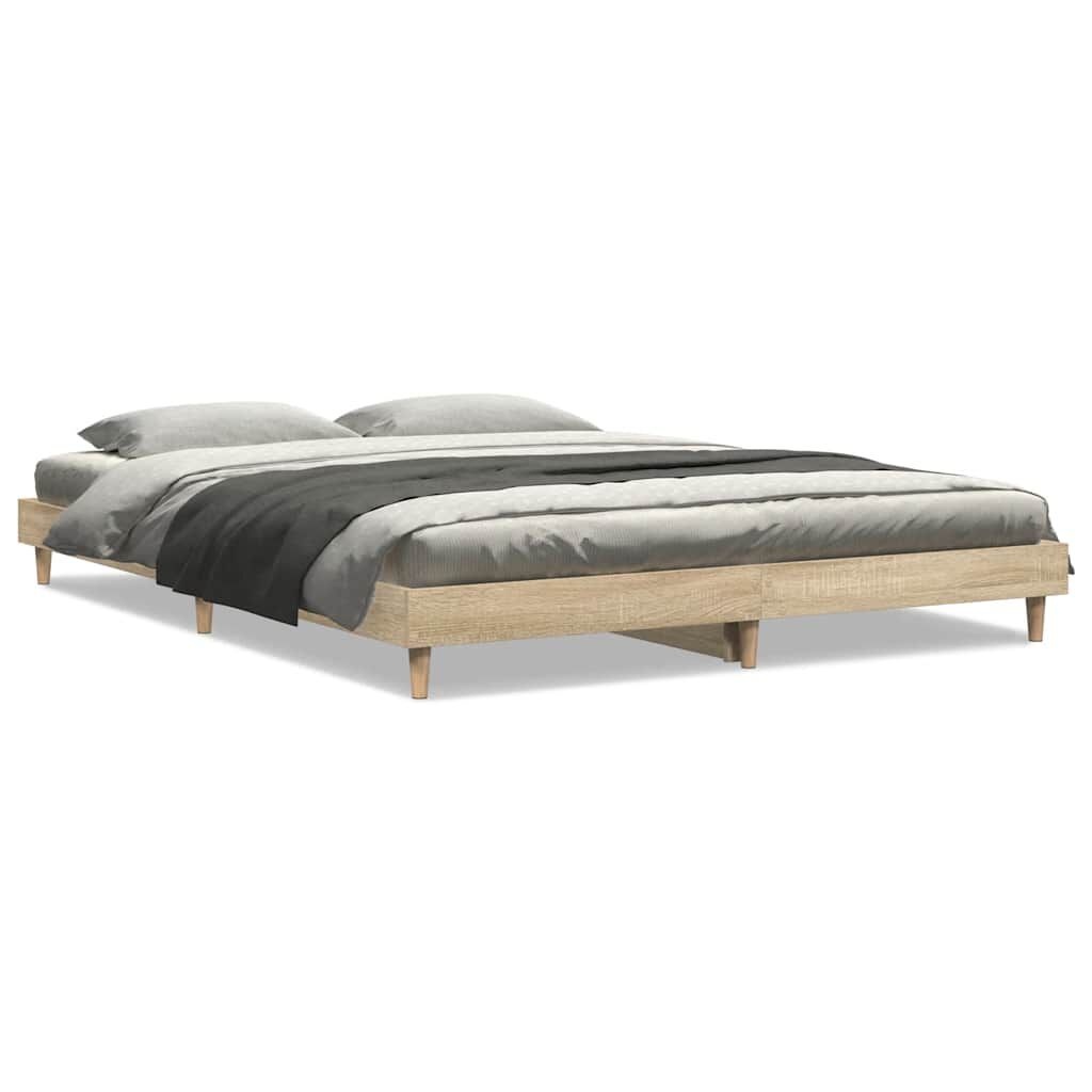 vidaXL Bedframe Sonoma Eikenhout 140x200 cm | 55% Korting | Retourdeal!