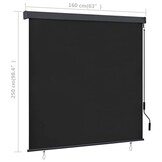 vidaXL Rolgordijn Buiten 160x250 cm Antraciet | -40% Korting!