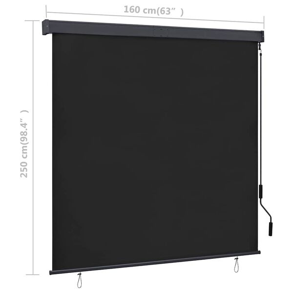vidaXL Rolgordijn Buiten 160x250 cm Antraciet | -40% Korting!