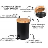 Retourtje Prullenbak Badkamer - Zwart Staal/Bamboe - 40% Korting!