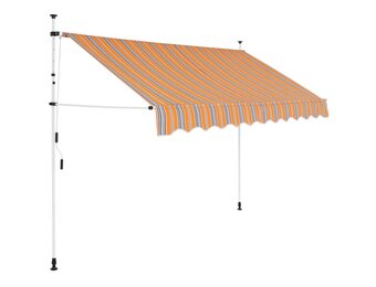 VidaXL Luifel Uittrekbaar 300cm Geel/Blauw Gestreept - 62% Korting!