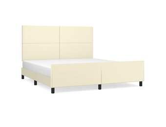 vidaXL Bedframe Crème 160x200 cm - 79% Korting! Lege Doos