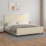 vidaXL Bedframe Crème 160x200 cm - 79% Korting! Lege Doos