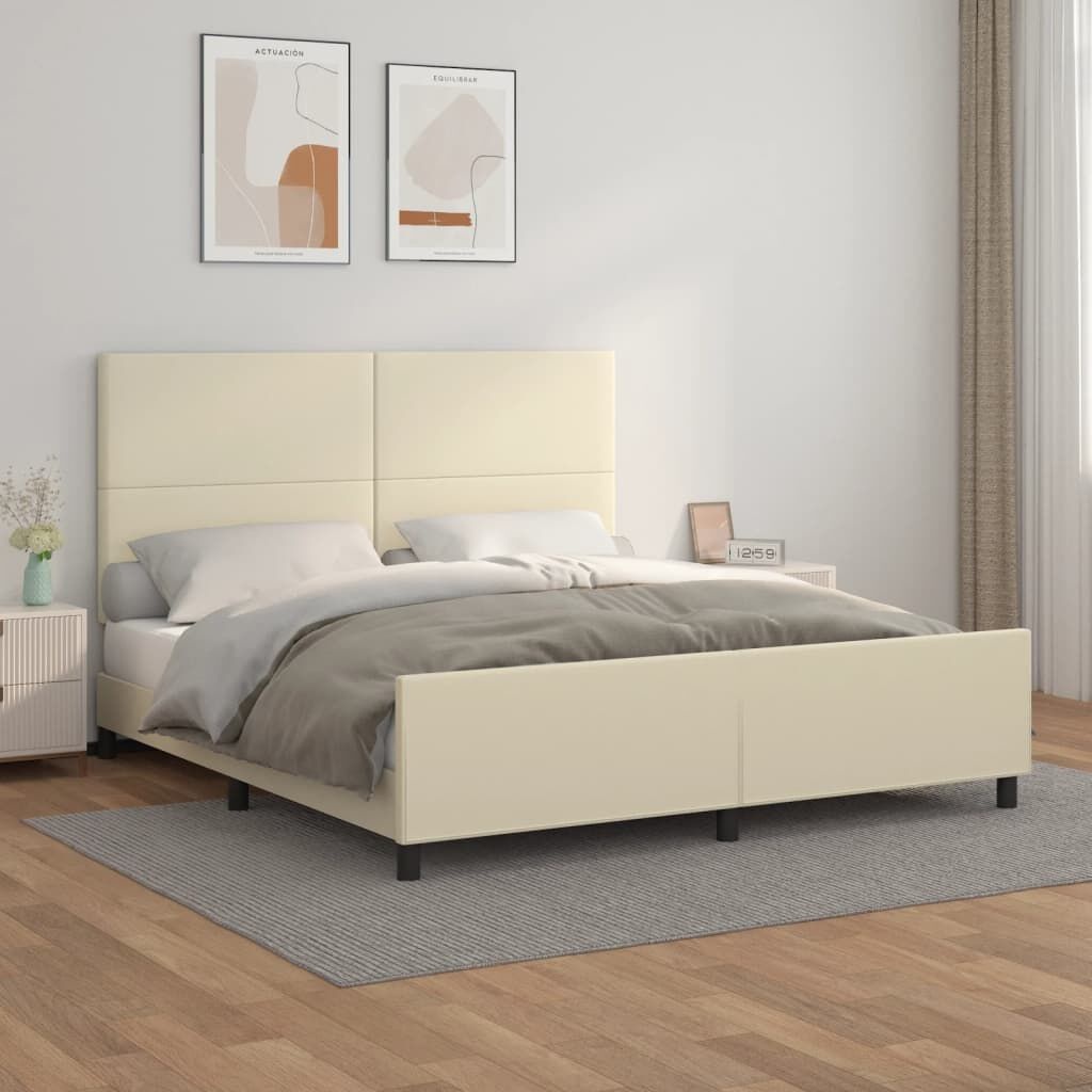 vidaXL Bedframe Crème 160x200 cm - 79% Korting! Lege Doos