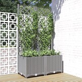 vidaXL Plantenbak met Latwerk 80x40x136cm Lichtgrijs - 55% Korting!