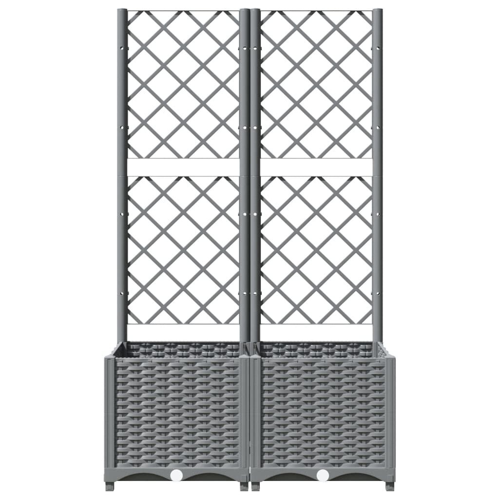 vidaXL Plantenbak met Latwerk 80x40x136cm Lichtgrijs - 55% Korting!