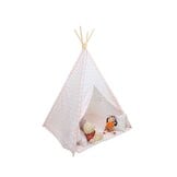 Tipi Tent Speeltent Roze Zigzag - 40% Korting! Incl. Vloermat & Kussens