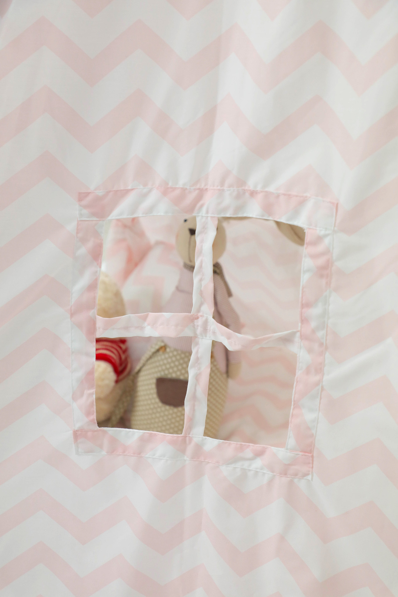 Tipi Tent Speeltent Roze Zigzag - 40% Korting! Incl. Vloermat & Kussens