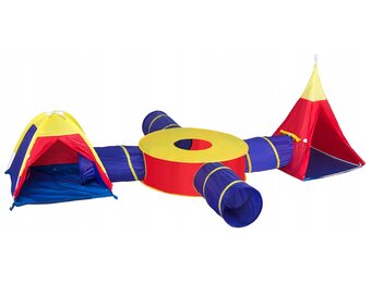 40% Korting! Kinder Speeltent met 4 Tunnels & 3 losse delen - 400x320x135 cm