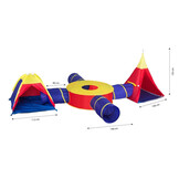 40% Korting! Kinder Speeltent met 4 Tunnels & 3 losse delen - 400x320x135 cm