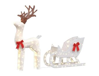 VidaXL Kerst Rendier & Slee 100 LED's (Koudwit) - 60% Korting!