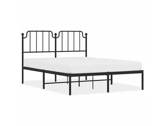 vidaXL Bedframe Metaal Zwart 135x190 - 55% Korting! Exclusief!