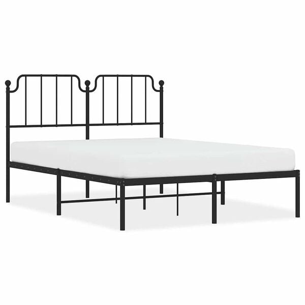 vidaXL Bedframe Metaal Zwart 135x190 - 55% Korting! Exclusief!