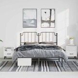vidaXL Bedframe Metaal Zwart 135x190 - 55% Korting! Exclusief!