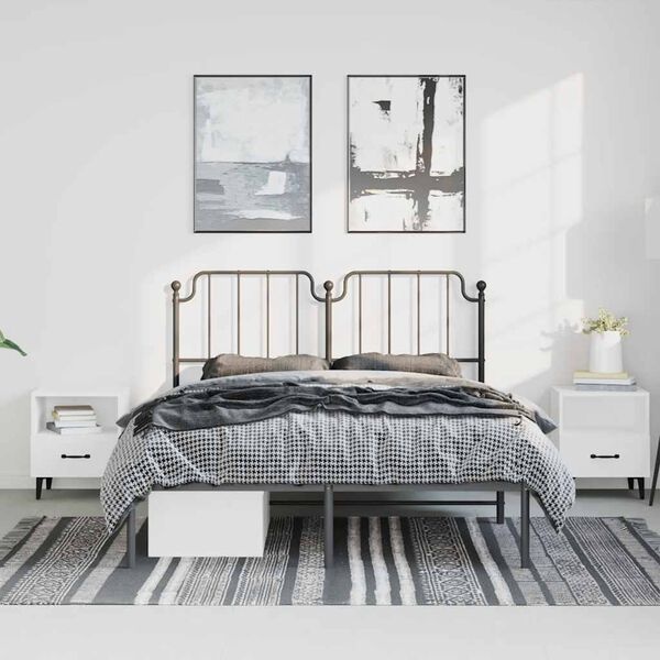 vidaXL Bedframe Metaal Zwart 135x190 - 55% Korting! Exclusief!
