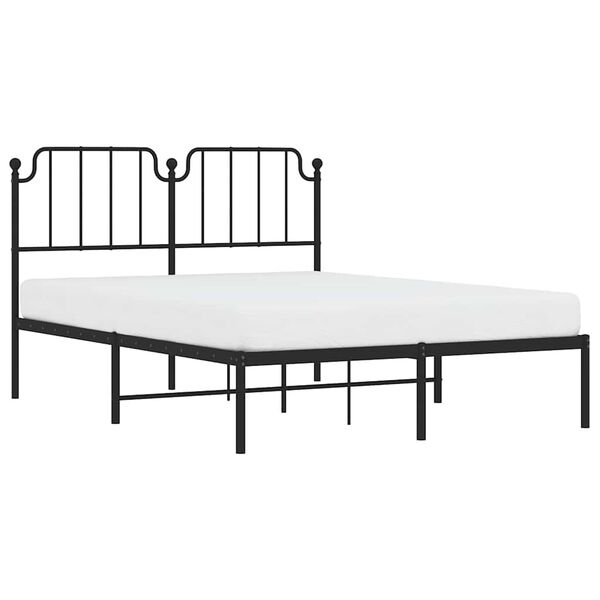 vidaXL Bedframe Metaal Zwart 135x190 - 55% Korting! Exclusief!