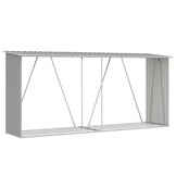 VidaXL Haardhoutschuur 330x84x152cm Grijs Staal | 60% Korting! | Kleine Deukjes