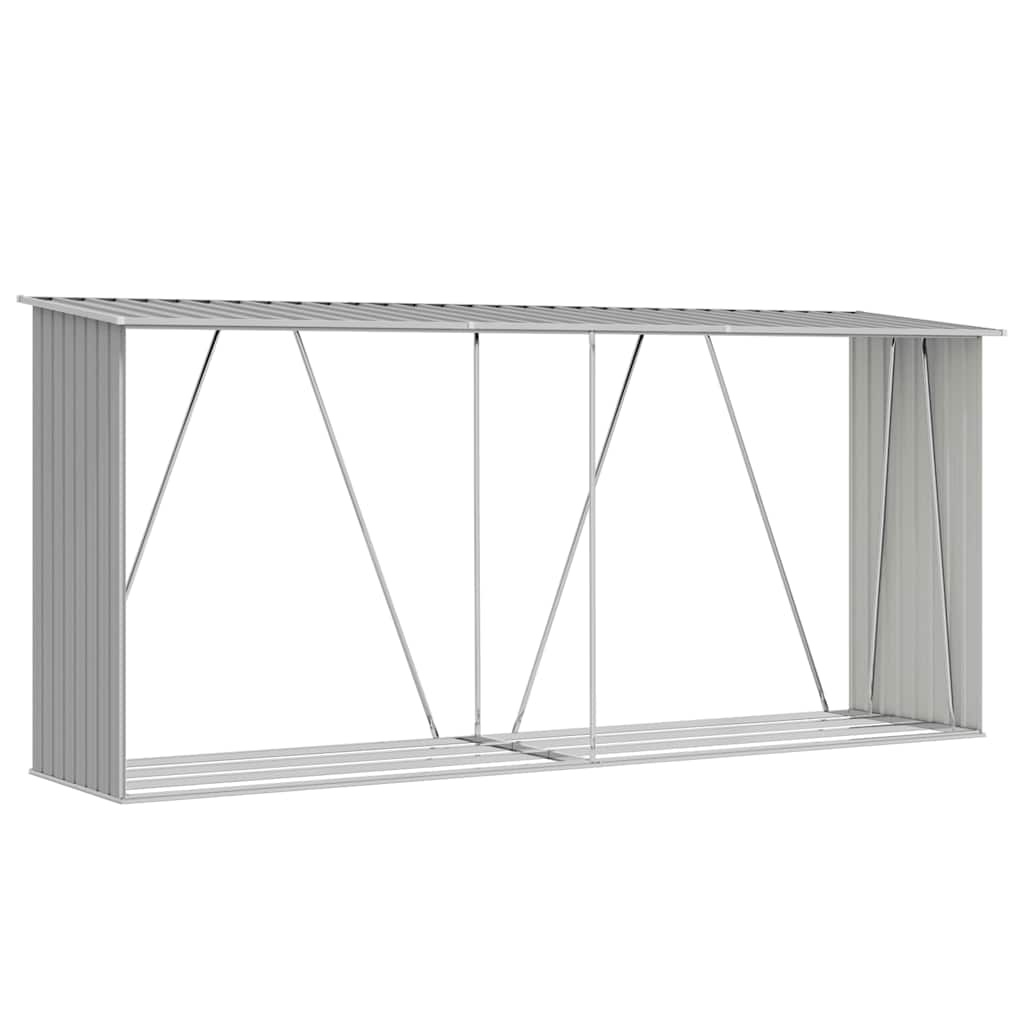 VidaXL Haardhoutschuur 330x84x152cm Grijs Staal | 60% Korting! | Kleine Deukjes