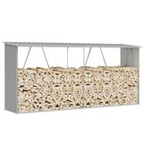VidaXL Haardhoutschuur 330x84x152cm Grijs Staal | 60% Korting! | Kleine Deukjes