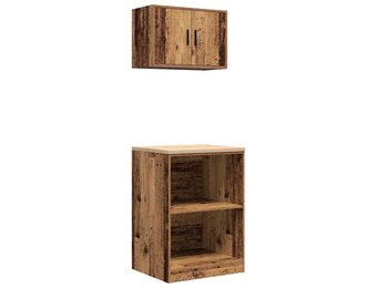 vidaXL Garage Wandkast Oud Hout - 78% Korting! - OP=1