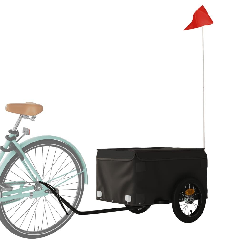 VidaXL Fietstrailer 30kg IJzer Zwart | 55% Korting! | Licht Gebruikt