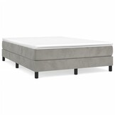 vidaXL Bedframe 140x190cm Fluweel Lichtgrijs - 40% Korting!