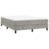 vidaXL Bedframe 140x190cm Fluweel Lichtgrijs - 40% Korting!