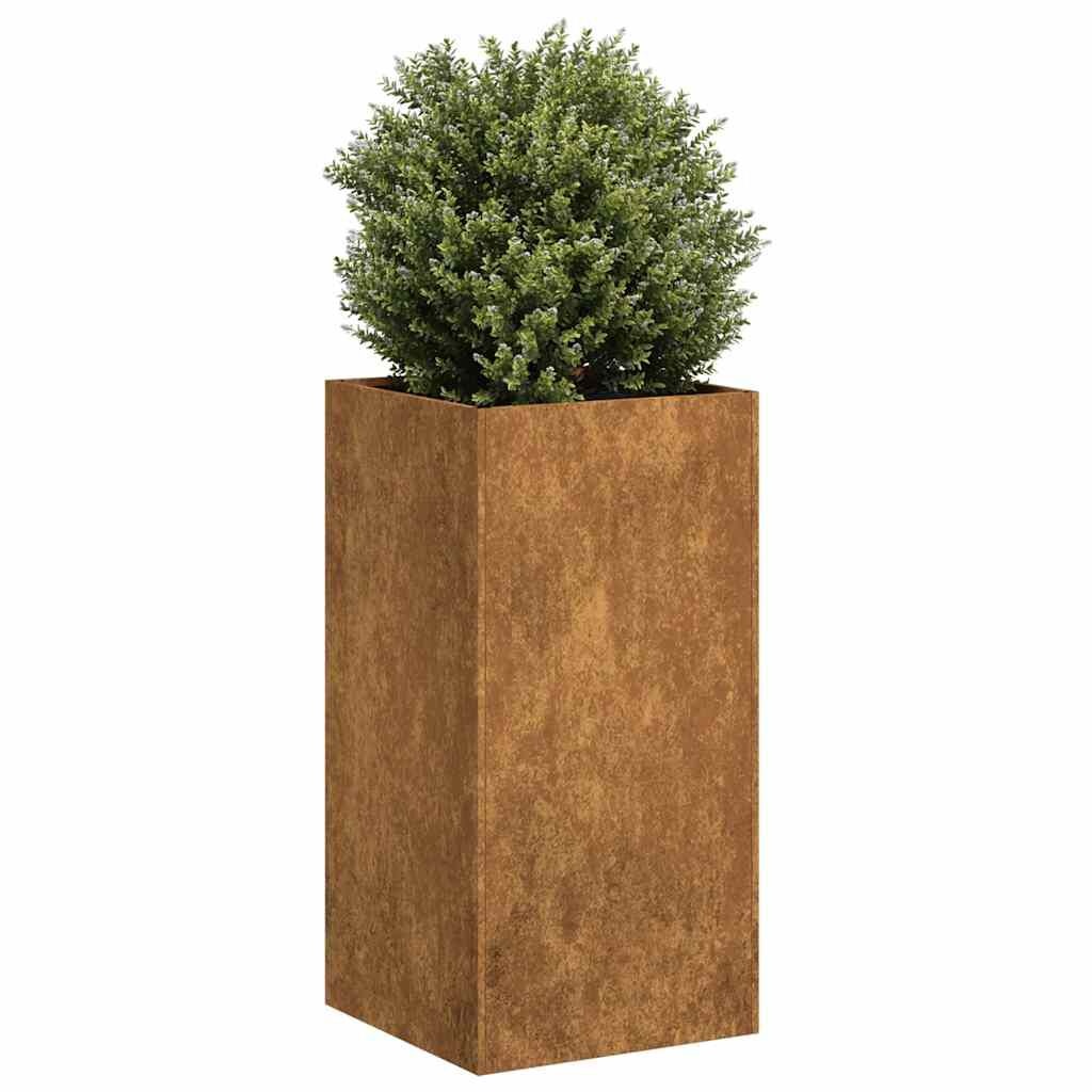 vidaXL Plantenbak roestig 40x40x80 cm weervast staal