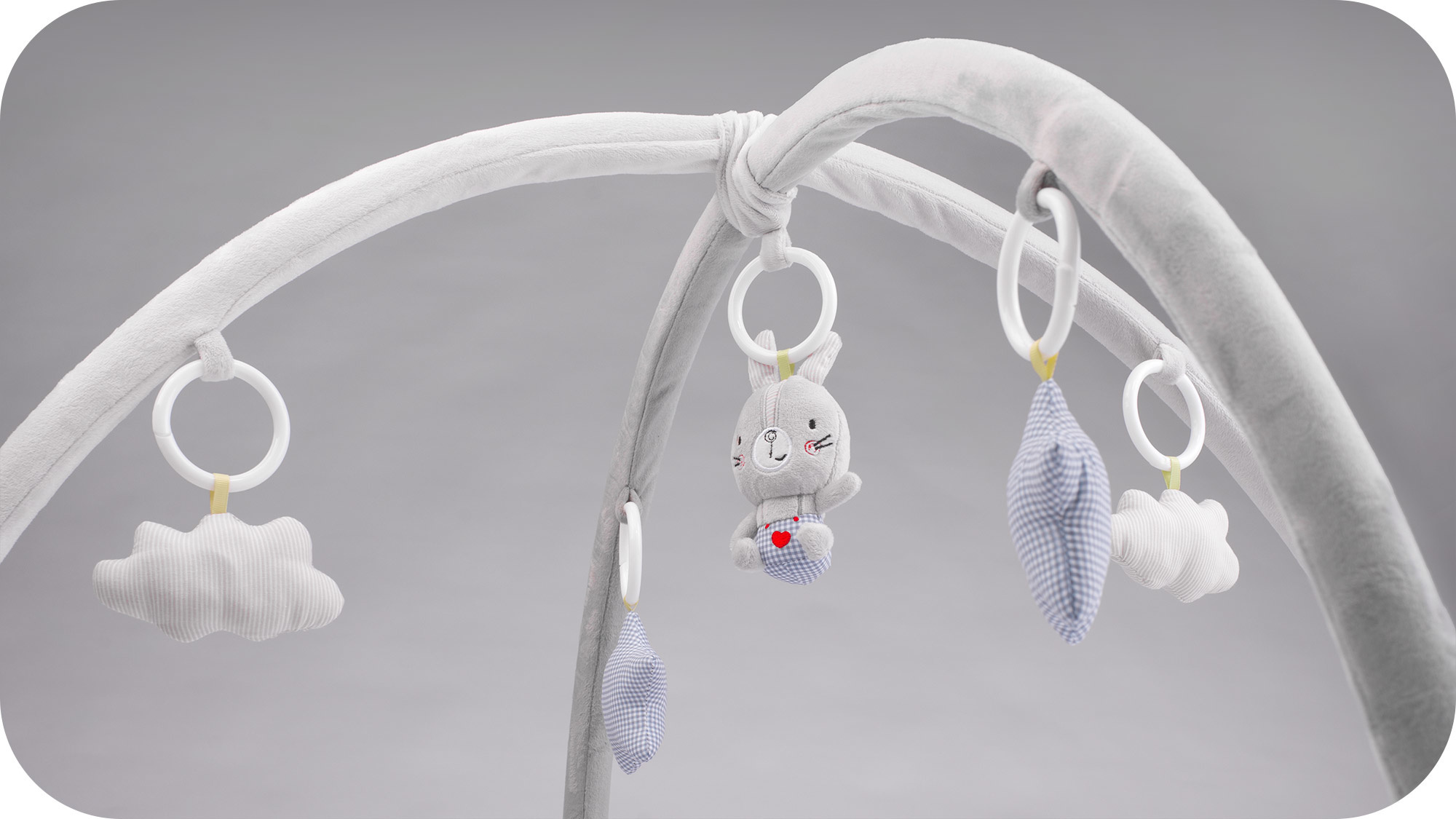 Babygym Konijn Grijs - 90x45cm - 65% Korting! Interactief & Zacht