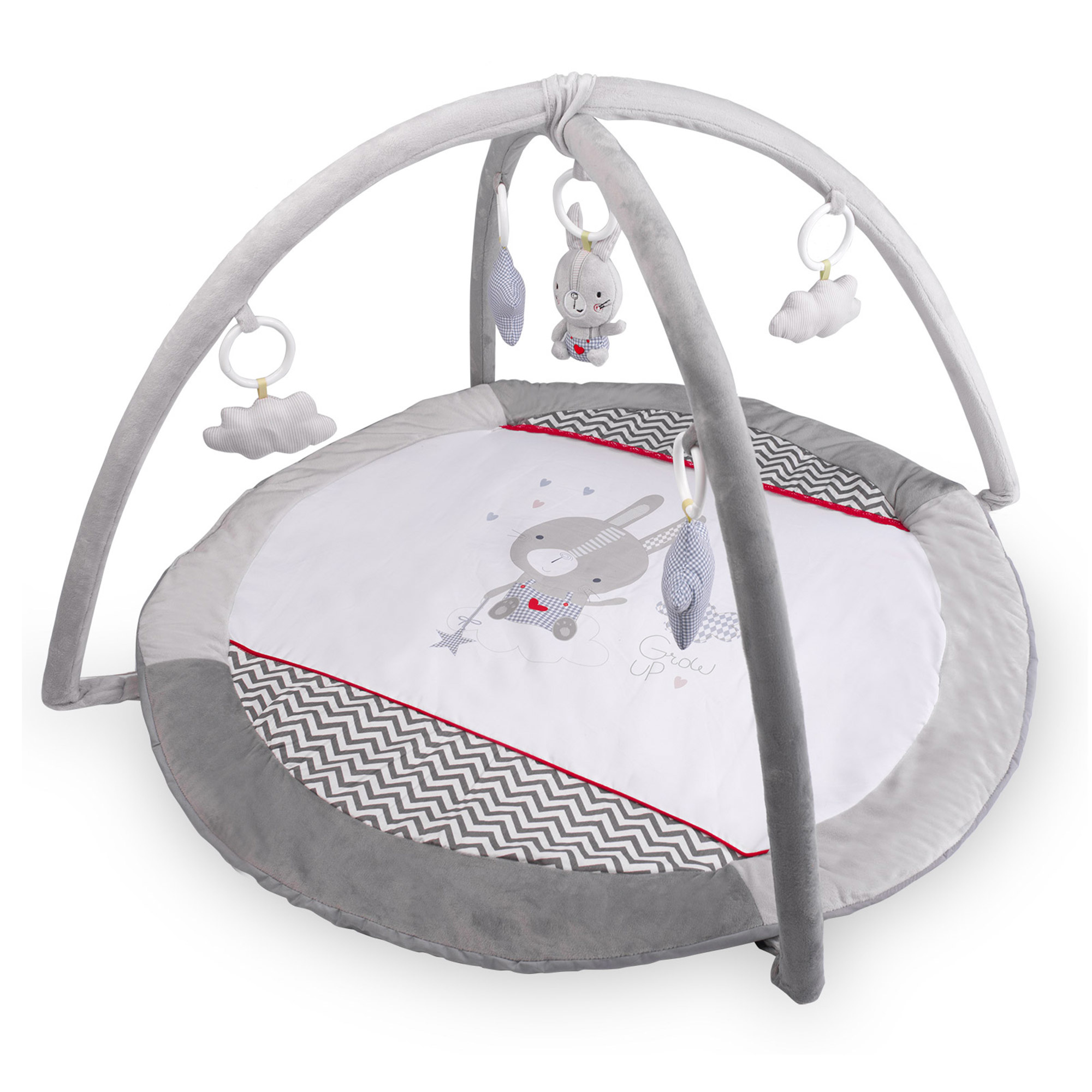 Babygym Konijn Grijs - 90x45cm - 65% Korting! Interactief & Zacht