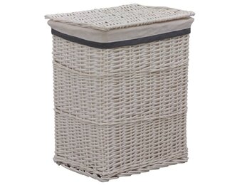 vidaXL Wasmand wilgen wit