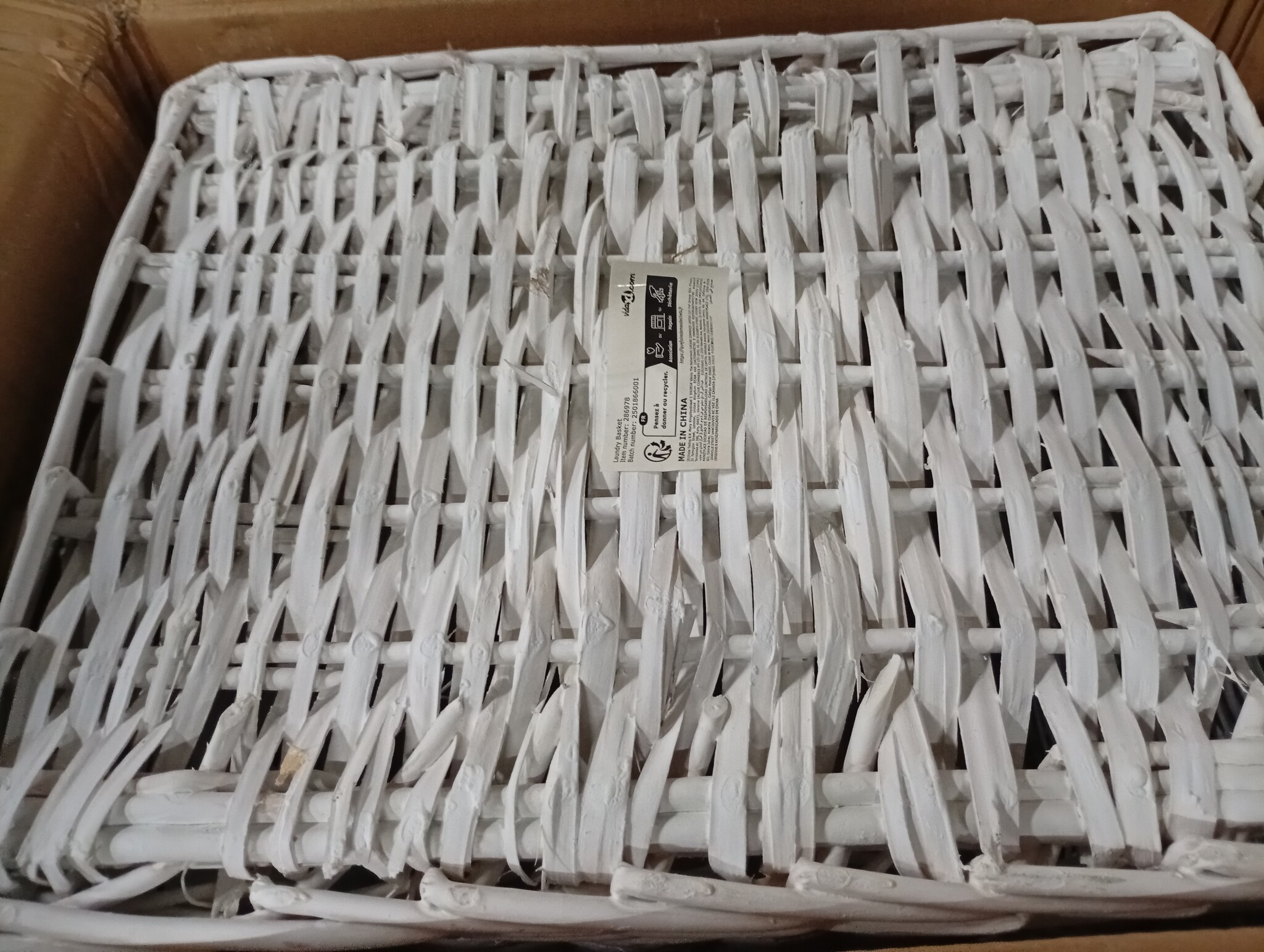 vidaXL Wasmand wilgen wit