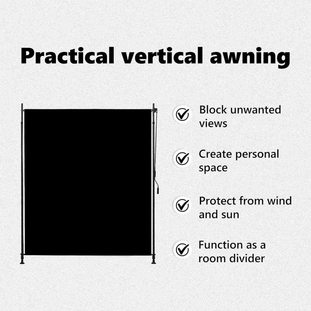 VidaXL Rolgordijn Buiten Antraciet 200x270 cm | 61% Korting!