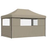 VidaXL Pop-Up Partytent Taupe (40% Korting!) - Inklapbaar met 3 Zijwanden