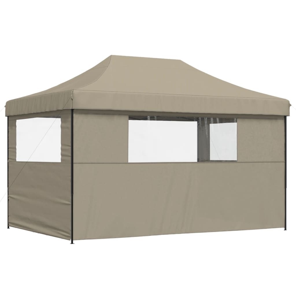 VidaXL Pop-Up Partytent Taupe (40% Korting!) - Inklapbaar met 3 Zijwanden
