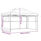 VidaXL Pop-Up Partytent Taupe (40% Korting!) - Inklapbaar met 3 Zijwanden