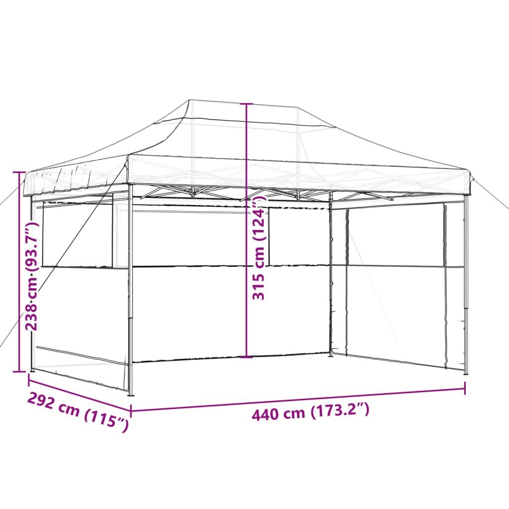 VidaXL Pop-Up Partytent Taupe (40% Korting!) - Inklapbaar met 3 Zijwanden