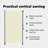 vidaXL Buitenrolgordijn Crème 120x270 cm | 56% Korting | Privacy & Schaduw