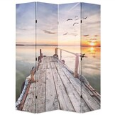 vidaXL Kamerscherm Meer Zonsondergang - 60% Korting! (160x170 cm)