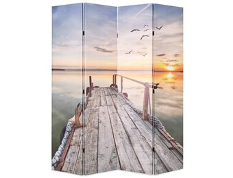 vidaXL Kamerscherm Meer Zonsondergang - 60% Korting! (160x170 cm)