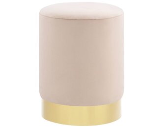 VidaXL Fluwelen Kruk Abrikoos/Goud - 40% Korting!