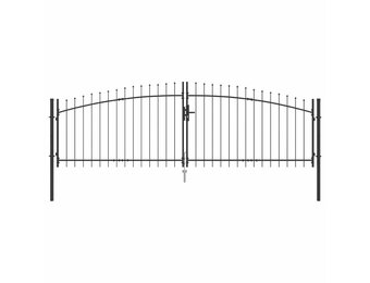 VidaXL Tuinpoort Grijs 100x400cm Staal | 40% Korting - Laatste Kans!